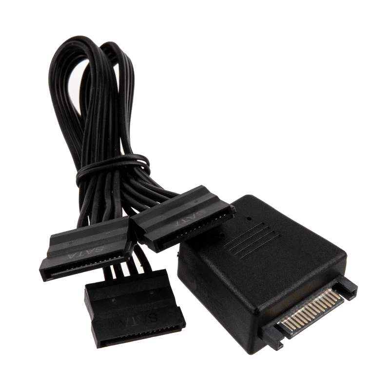 Silverstone CP06-L, cabo em Y para conectores de alimentação SATA, 1 para 3 - preto