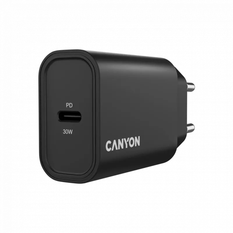 Carregador de parede CANYON OnCharge 30CL 30 W PD 1 porta ficha EU preto