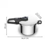 Panela de pressão Tefal SECURE TRENDY 6L com cesto de vapor em aço inoxidável, adequada para indução