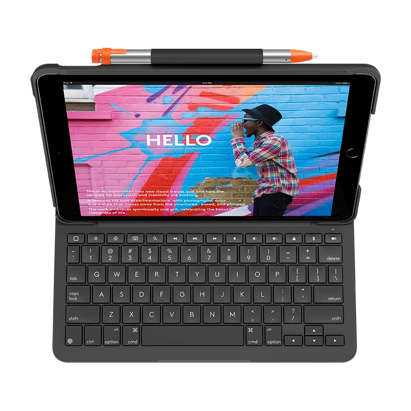 Teclado Logitech Folio fino para iPad (7.ª, 8.ª e 9.ª geração)