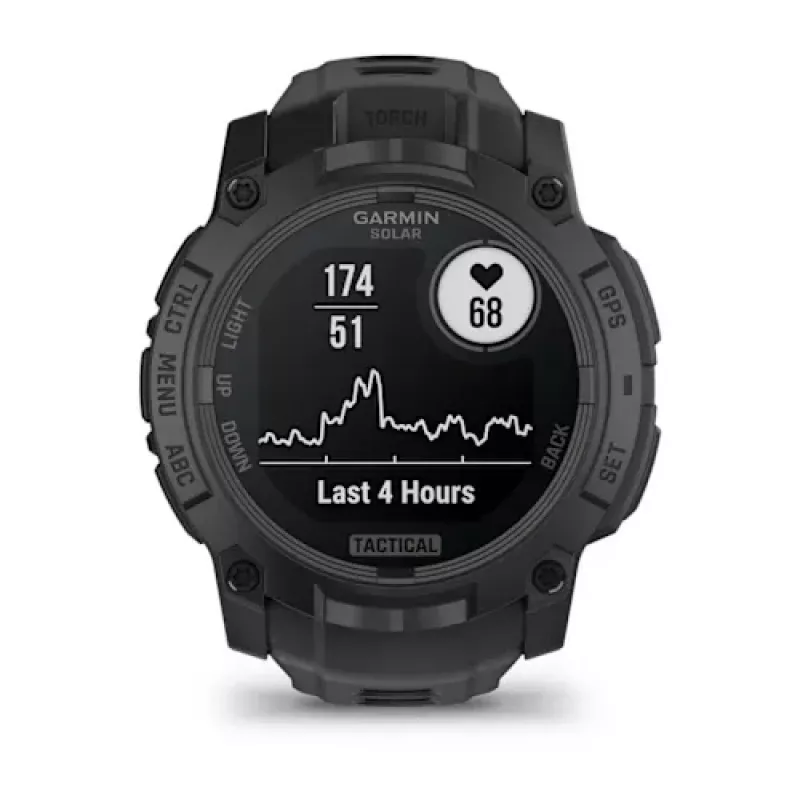 Garmin Instinct 3 Solar Tactical Edition 50 mm relógio inteligente, preto, bracelete de silicone