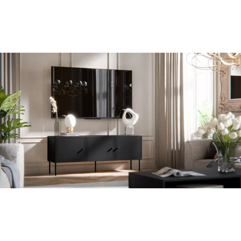 Móvel RTV 3D PALAZZO BIS 151x40x60 preto mate