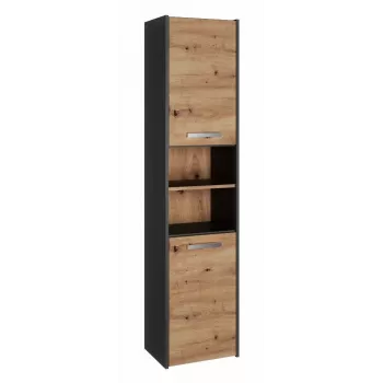 Armário alto para casa de banho top e shop S40 ANTHRACIT/ARTISAN, autónomo, 400×300×1700 mm, 6 prateleiras, 2 portas