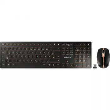 CHERRY DW 9100 teclado e rato finos incluindo Universal RF Wireless + Bluetooth QWERTZ alemão preto