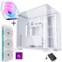 Lian Li O11 Vision Compact - branco + 3x ventoinha UNI FAN SL-INF 120 ARGB Reverse Blade - 120mm + refrigeração líquida HydroShift II LCD-S 360TL AiO, 360mm