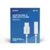 Adaptador de áudio USB Type 3.1 C (M) – Jack 3,5mm (F) branco SAVIO AK-51
