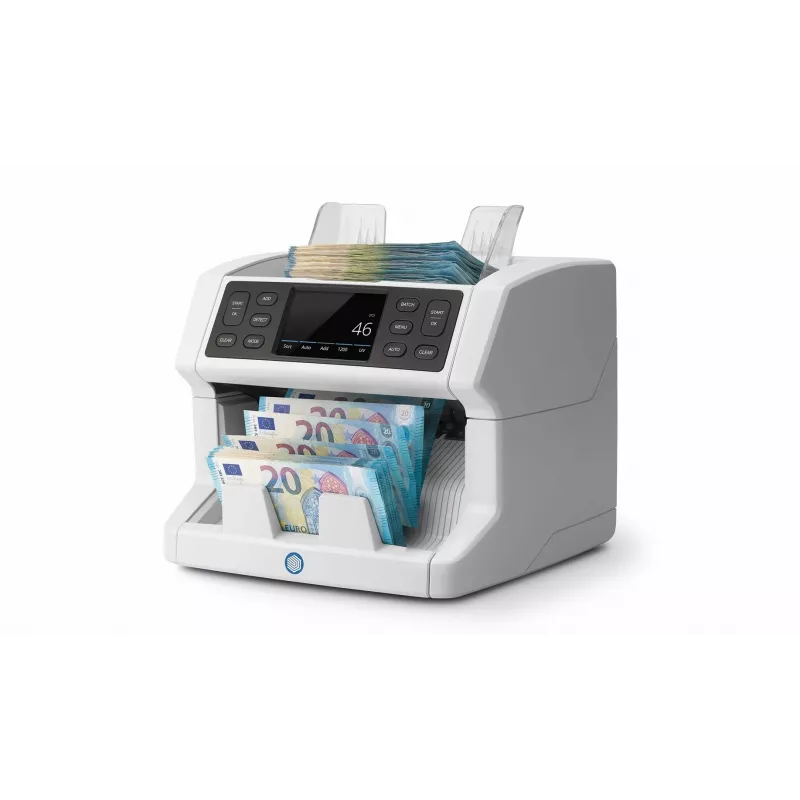 Safescan 2850 contador de notas com deteção de falsificações (UV, magnético, tamanho), 1500 notas/min, ecrã tátil, branco