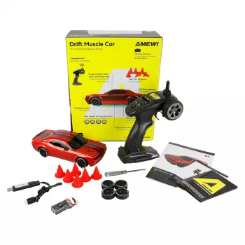 Carro muscle de drift Amewi 4WD 1:20 RTR vermelho (21114)