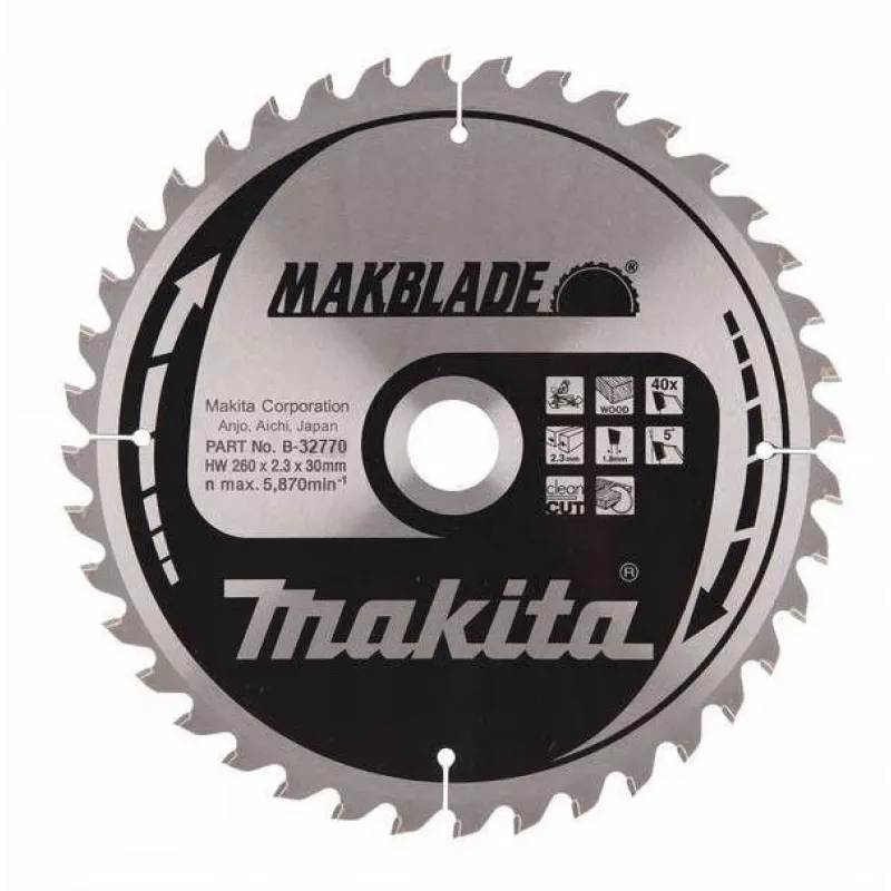 Makita MakBlade Disco de serra circular 26 cm 1 unid.