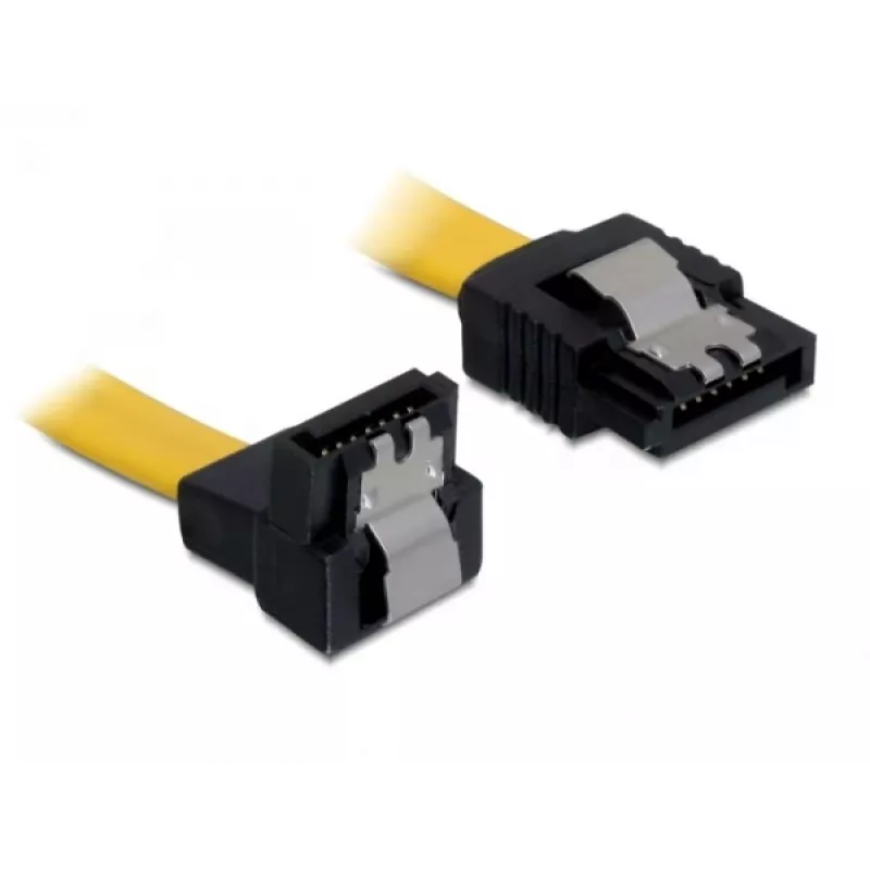 Cabo SATA ficha/ficha DeLOCK 0,7 m amarelo 82814