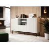 Cómoda PAFOS sobre estrutura de aço preta 150x40x90 cm branco mate