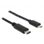DeLOCK - cabo USB - Micro-USB Type-B de 5 pinos (macho) - USB Type-C de 24 pinos (macho) - 1,0 m (USB 3.1) - preto (83602)