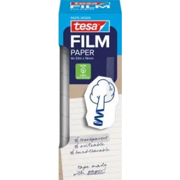Fita adesiva de papel Tesa film 33 m 19 mm 8 rolos torre (59215-00000-00)