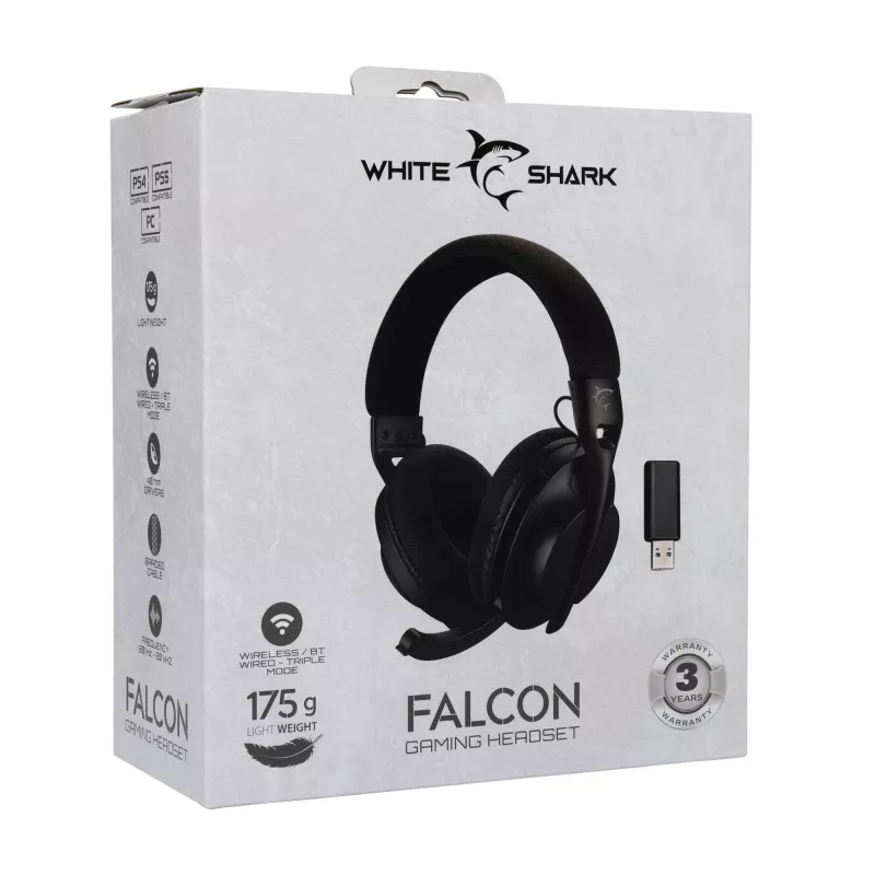 Auscultadores White Shark WGH-2441 Falcon preto