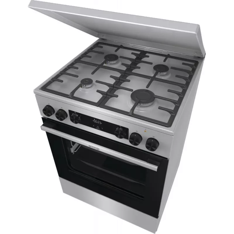 Gorenje GKS6C71XF Fogão independente com forno prateado