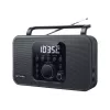 Muse M-091R rádio portátil, FM/AM, visor LCD, despertador, entrada AUX, alimentação por rede/pilhas, preto