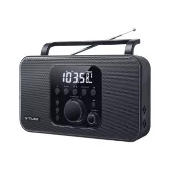 Rádio portátil Muse M-091 R — FM/AM, ecrã LCD, a pilhas ou corrente AA/D, volume por botão rotativo, 1,1 kg, preto