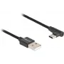 Cabo USB 2.0 DeLOCK ficha Type-A para ficha USB Type-C angular 2 m preto