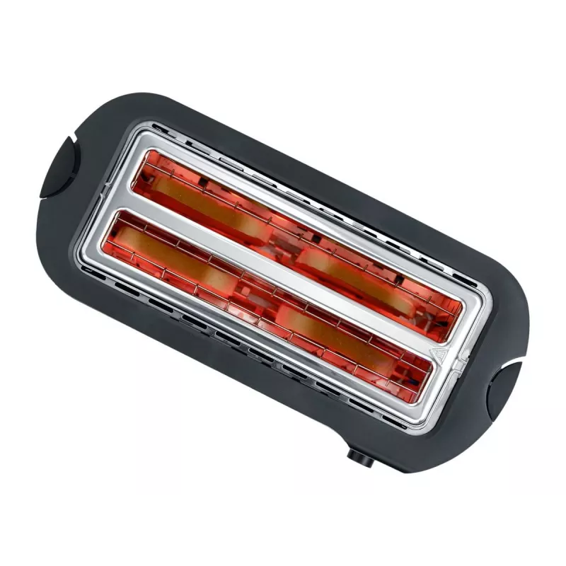 Torradeira automática de fenda longa AT 2590 (aço inoxidável/preto, 1.400 Watt, para 4 fatias de pão)