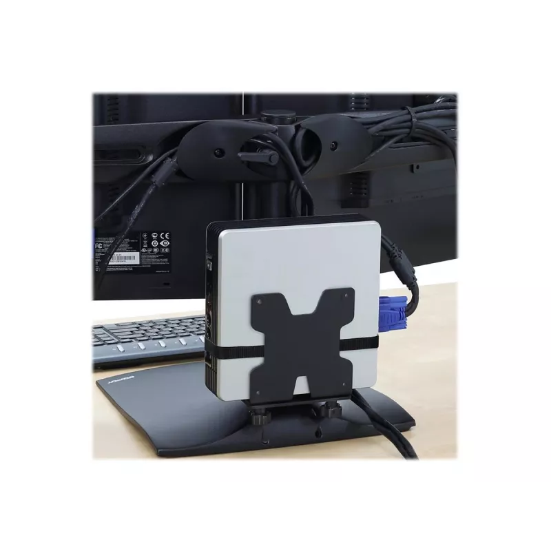 Ergotron DS100 – base – horizontal – para 2 ecrãs LCD – alumínio, aço – preto – tamanho do ecrã: até 61 cm (até 24 polegadas)
