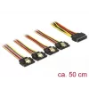 Cabo SATA DeLOCK 60158 0,5m SATA 15 pinos 4 x SATA 15 pinos multicolor