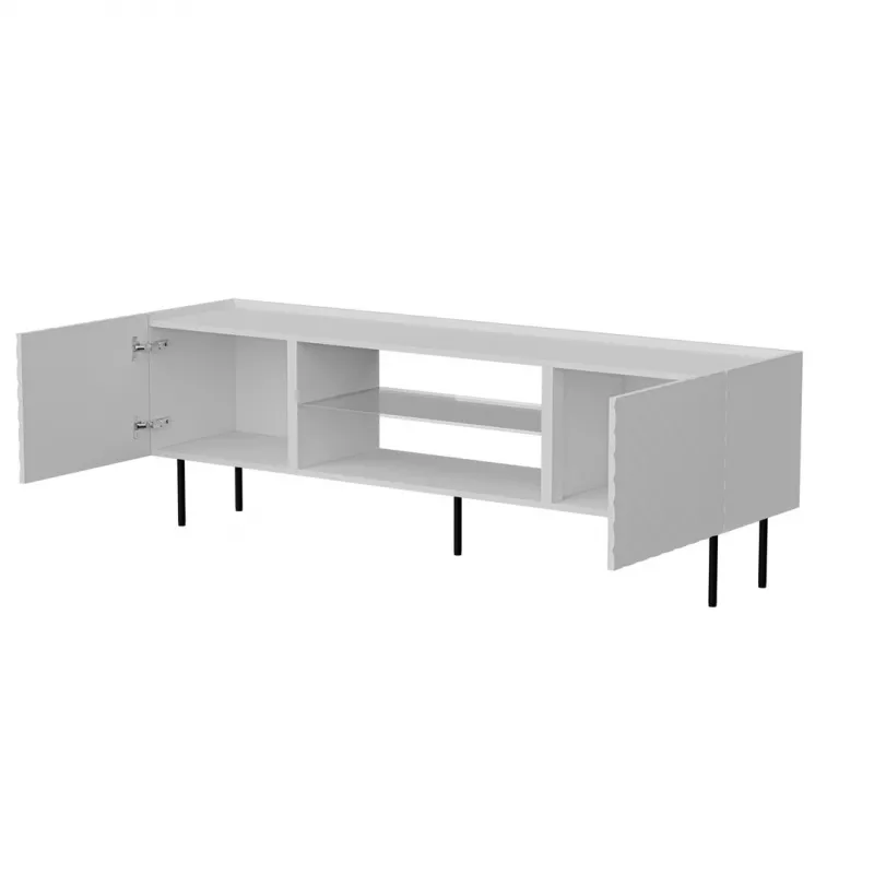 Móvel de TV cama meble LUCCA 180x40x59 cm — tampo em aglomerado branco, corpo branco