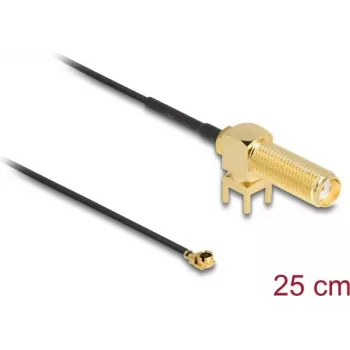 DeLOCK 12035 cabo de antena, SMA 90 graus fêmea PCB para I-PEX MHF I, 25 cm