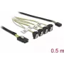 Cabo Mini SAS SFF-8087 para 4x SATA 7-Pin angular 0,5 m DeLOCK 85683