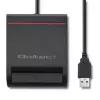 Leitor de cartões de ID QOLTEC Smart-Chip — USB, preto, 84,5×65×16 mm, 63 g