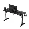 Secretária gaming huzaro Hero 3.6 — retangular 1400×600 mm, altura ajustável 560–790 mm, preto, pernas em H, tampo de 15 mm