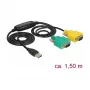 Cabo série DeLOCK 63466 USB Type-A DB-9 1,5 m preto verde amarelo