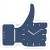 Relógio de parede NeXtime 5185bl Mini Thumbs Up, 20,5x21 cm, azul/prateado
