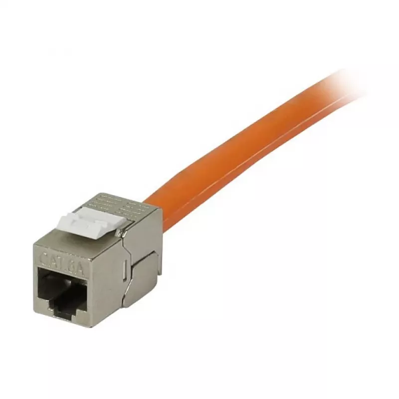 Módulo Keystone Synergy 21 conector fêmea TP RJ45 CAT6A 500MHz curto com fixação de cabo - cabo - digital/dados