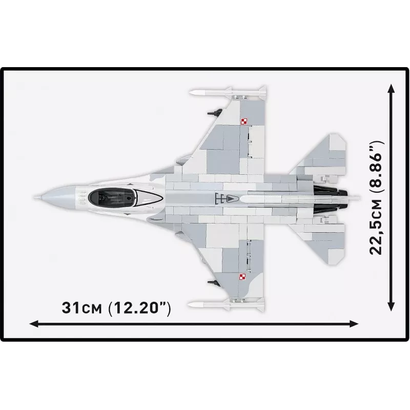 Conjunto de construção Cobi F-16C Fighting Falcon – 463 peças, maquete à escala