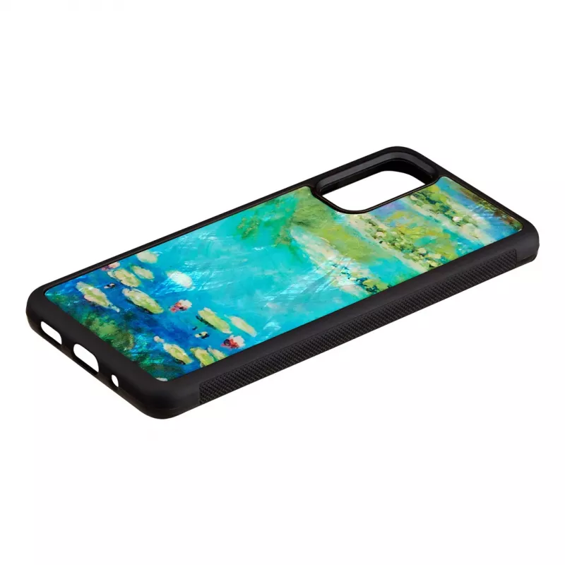 Capa de proteção iKins para Samsung Galaxy S20 — design preto Water Lilies