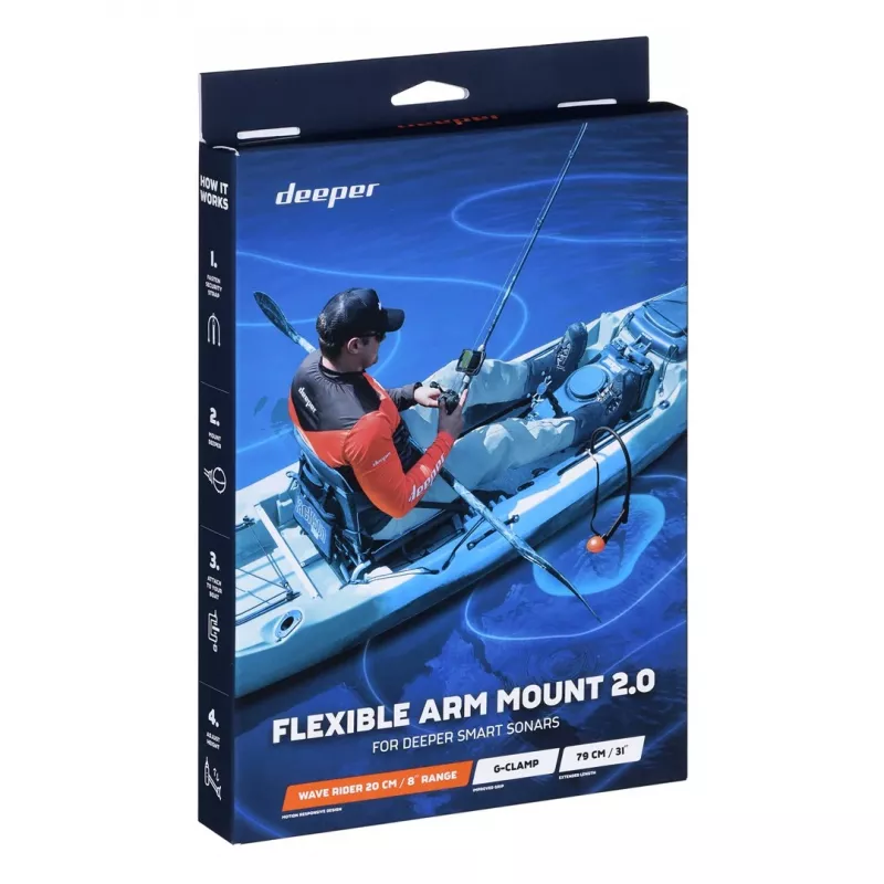 Deeper Flex Arm 2.0 Active suporte radar preto