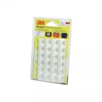 Pés de aparelho quadrados autoadesivos 3M SJ 5323 MPCB, transparentes, Ø 20,6 mm × A 7,6 mm, embalagem de 24