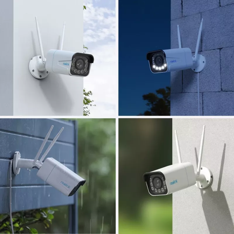 Reolink W430 - Câmara exterior 4K, Wi-Fi 6 de nova geração, zoom ótico 5x, deteção de pessoas/veículos/animais, visão noturna a cores