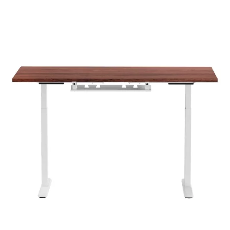 Mesa de altura ajustável Up Up Bjorn branca, tampo M nogueira escura