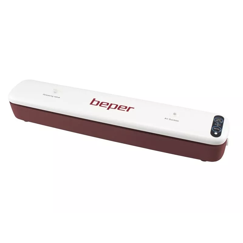 Beper P102CON001 máquina de embalar a vácuo, 85 W, sacos até 30 cm, 5 sacos de 25x30 cm incluídos, branco/vermelho