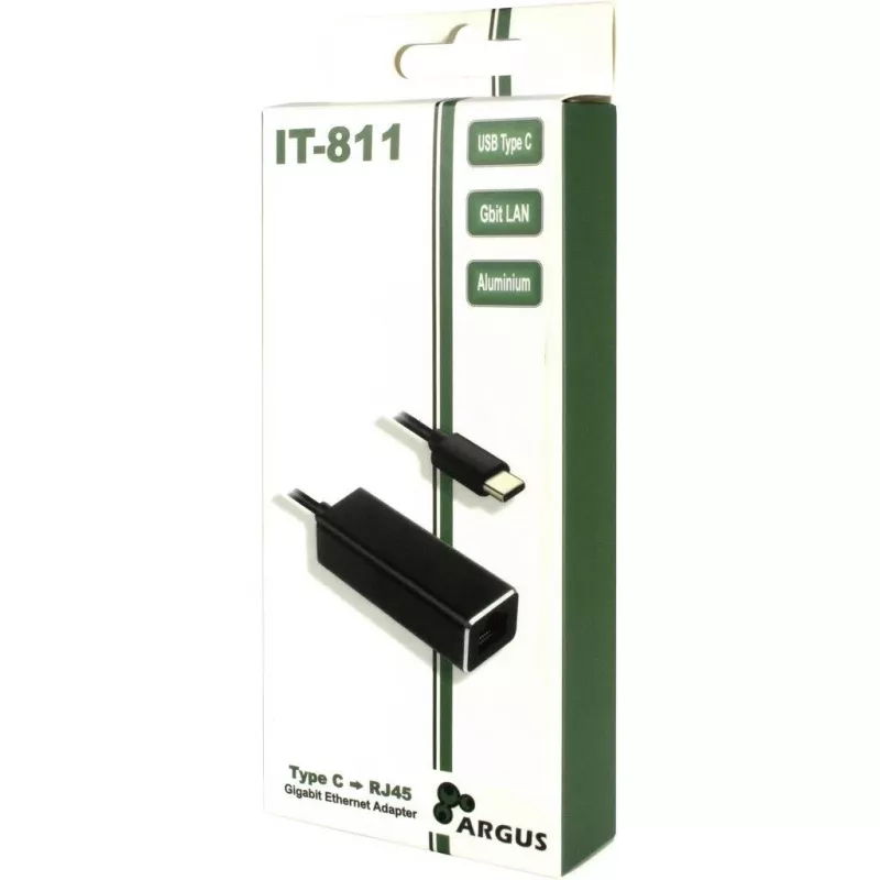 Inter-Tech Argus IT-811 - Adaptador de rede - USB-C - Gigabit Ethernet - Preto (88885438)