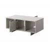 Mesa de centro Cama Meble ALMA 100×55×55 cm, tampo retangular bege, acabamento caxemira