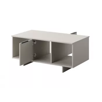 Mesa de centro Cama Meble ALMA 100×55×55 cm, tampo retangular bege, acabamento caxemira