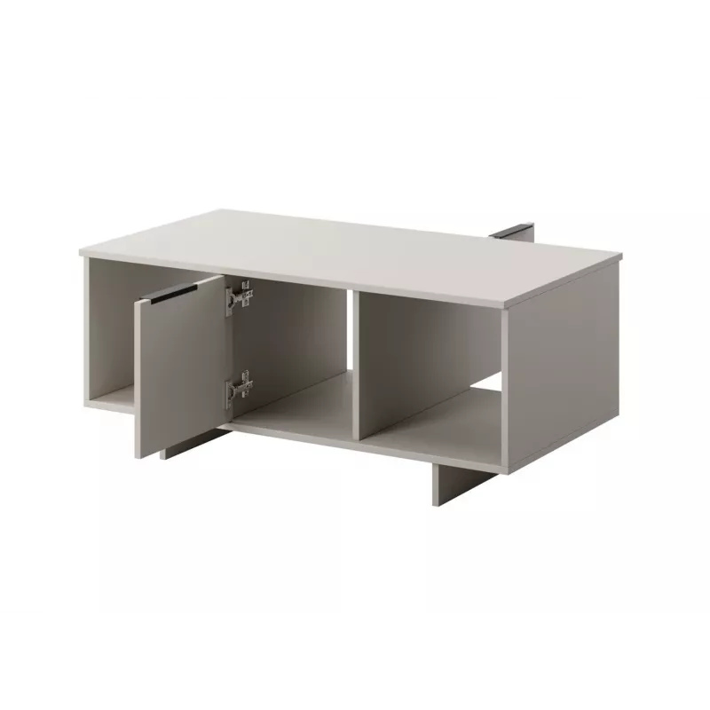 Mesa de centro Cama Meble ALMA 100×55×55 cm, tampo retangular bege, acabamento caxemira