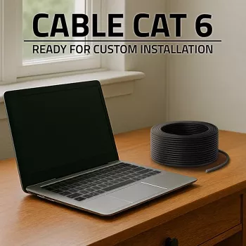 Cabo de rede Ethernet QOLTEC CAT6 UTP, 50 m, preto