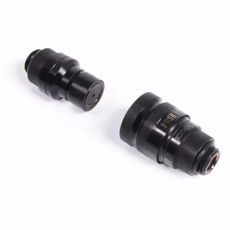 Conjunto de acoplamentos de engate rápido Eiszapfen G1/4 macho - Deep Black (preto (mate))