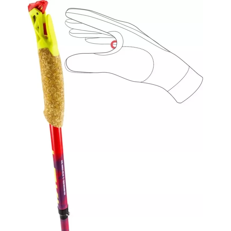 Bastões de trekking LEKI TRL ULTRATRAIL FX ONE, 125 cm vermelho