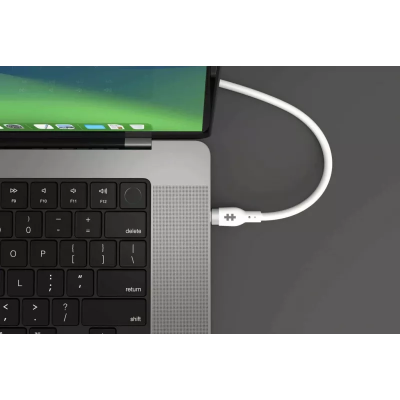 HYPER HyperJuice Cabo USB-C para USB-C de silicone 240W (0,9 m/1 m) - Branco