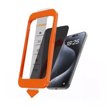 Película de proteção de ecrã Torras INSTALL MASTER para iPhone 16 Plus — transparente