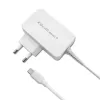 Qoltec 51039 adaptador de corrente 65 W USB-C PD, 5–20,3 V, 2–3,25 A, cabo USB-C integrado, branco